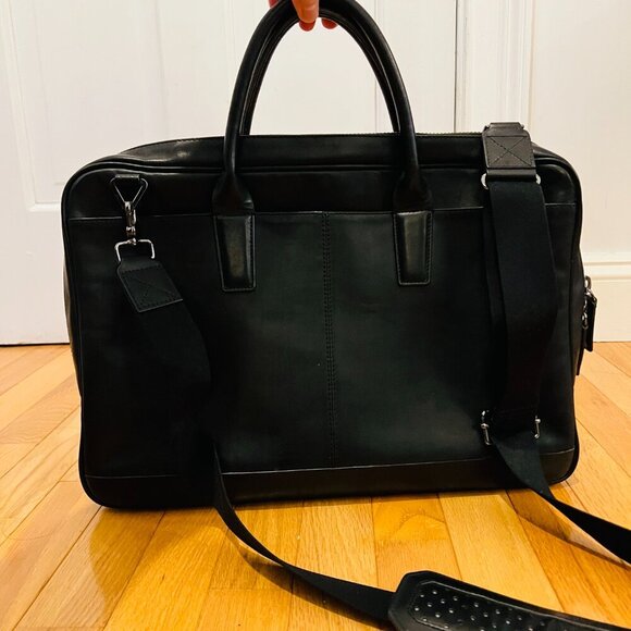 Cole Haan Black Leather Briefcase Messenger Bag - Picture 16 of 16